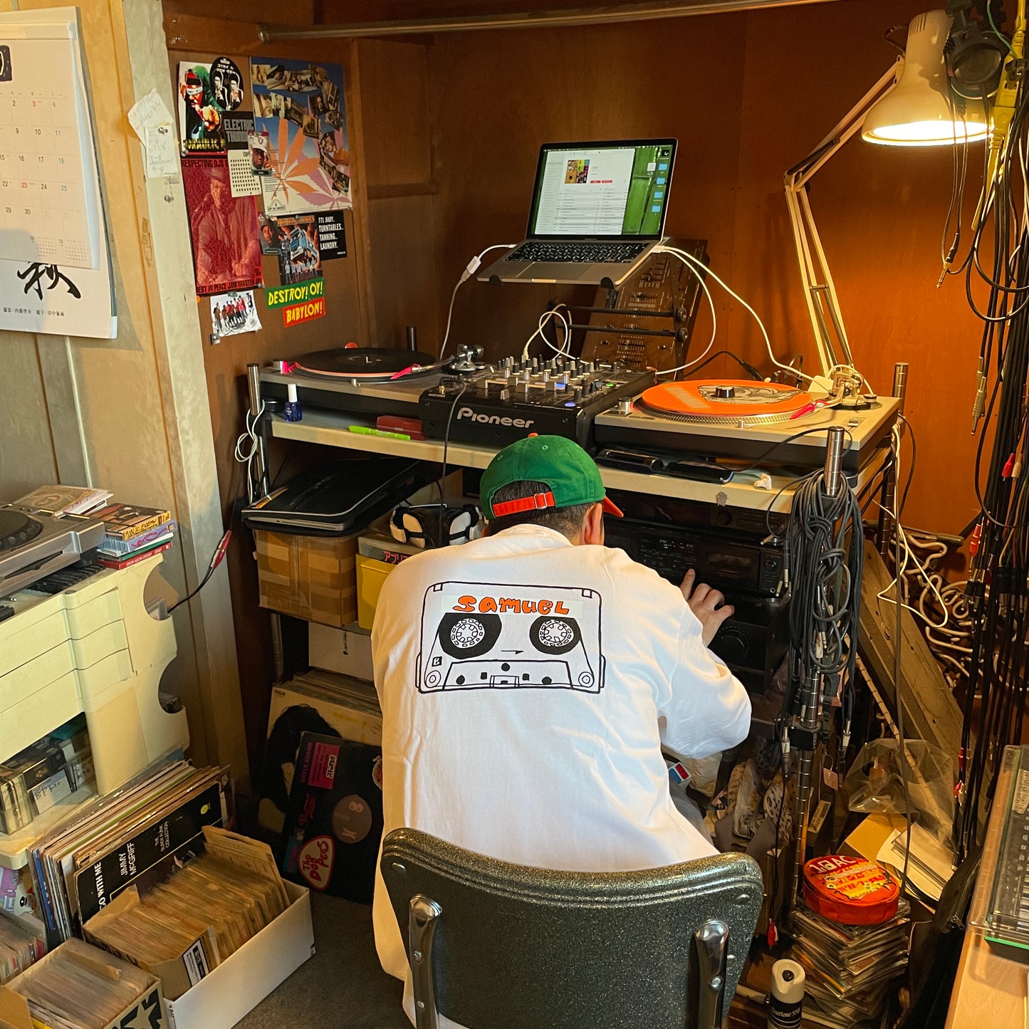 SAMUEL CASSETTE TAPE LONG SLEEVE TEE / ORANGE