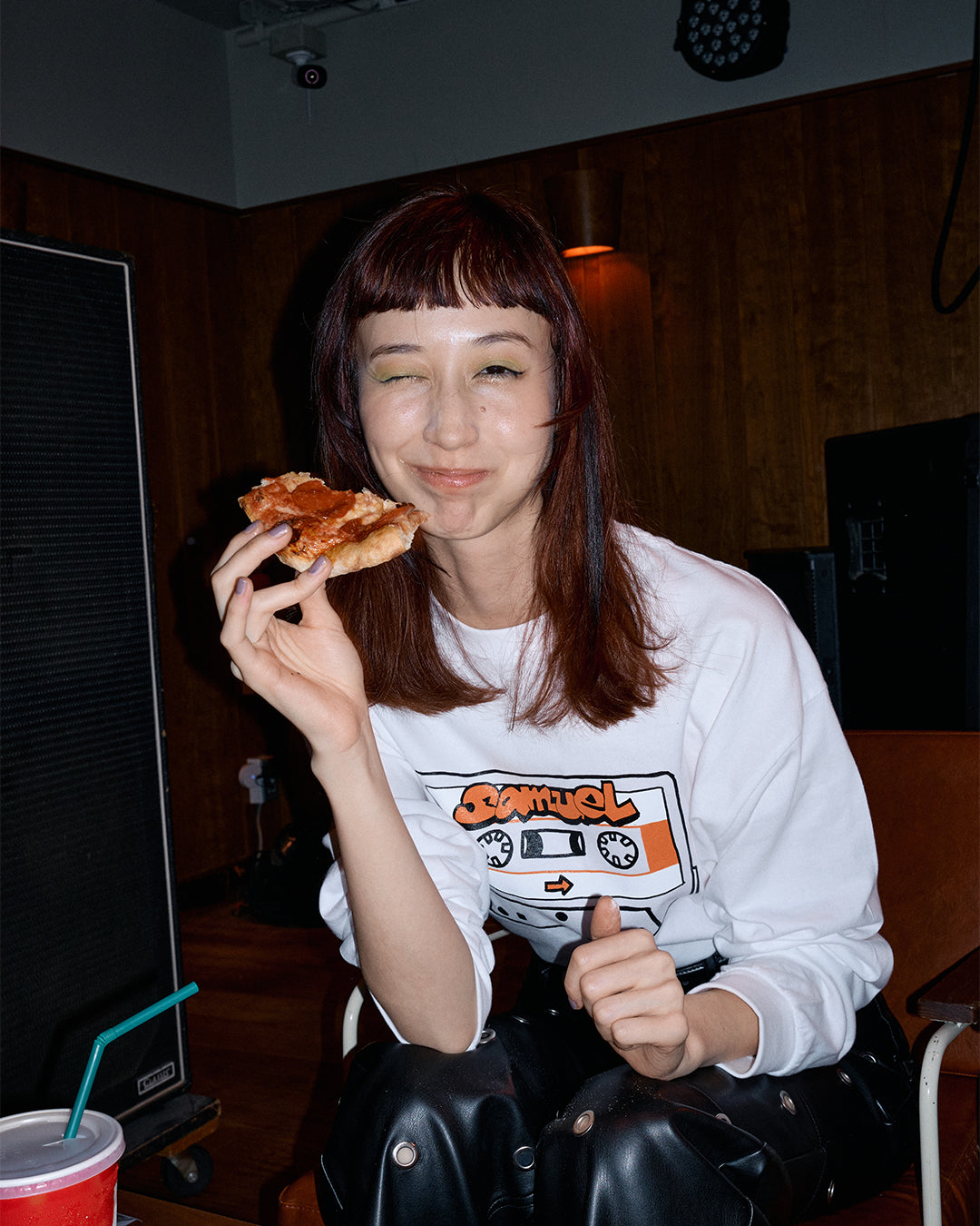 SAMUEL CASSETTE TAPE LONG SLEEVE TEE / ORANGE