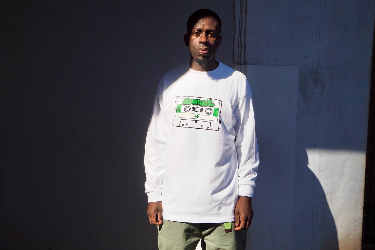 SAMUEL CASSETTE TAPE LONG SLEEVE TEE / GREEN