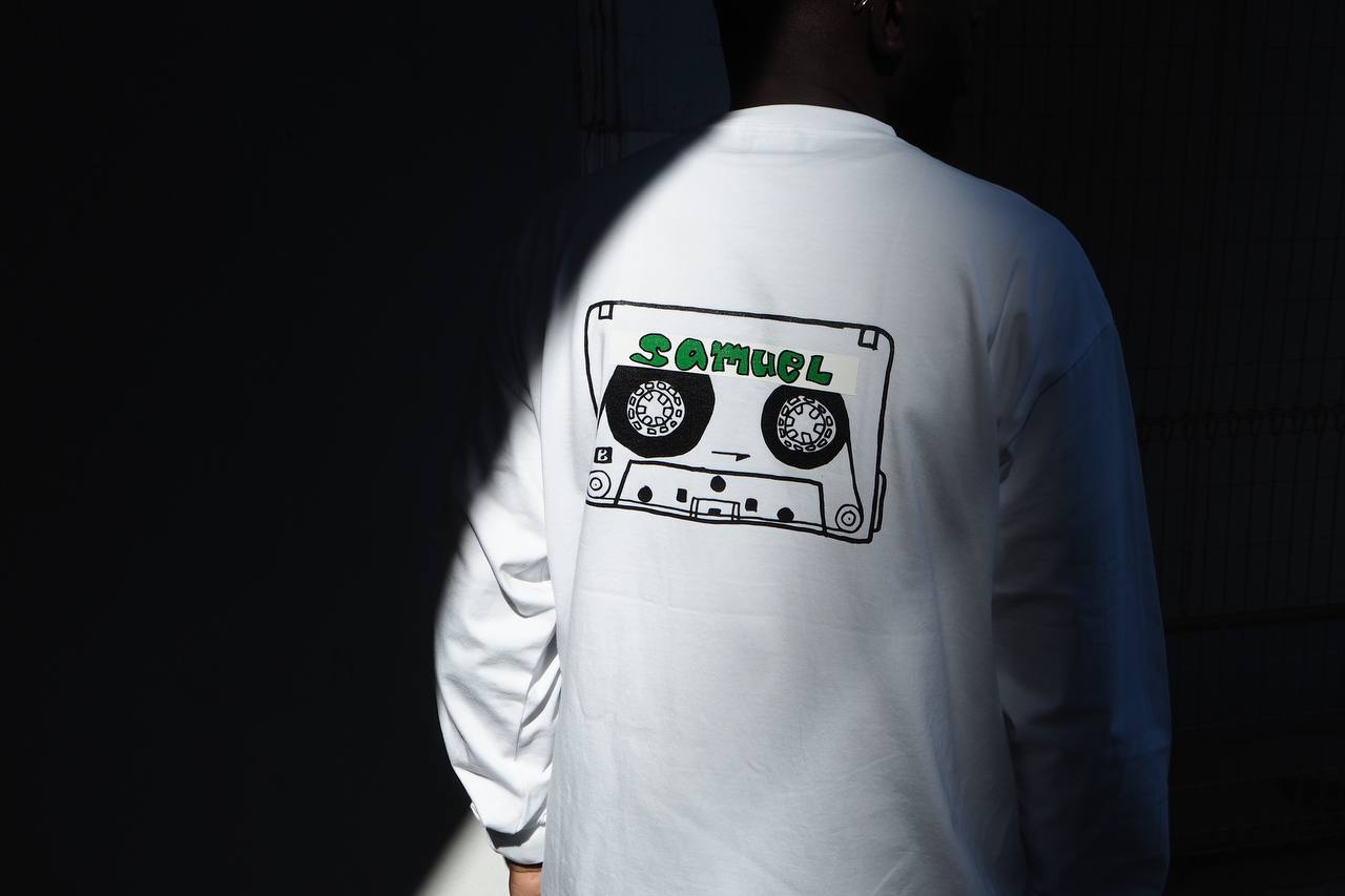 SAMUEL CASSETTE TAPE LONG SLEEVE TEE / GREEN