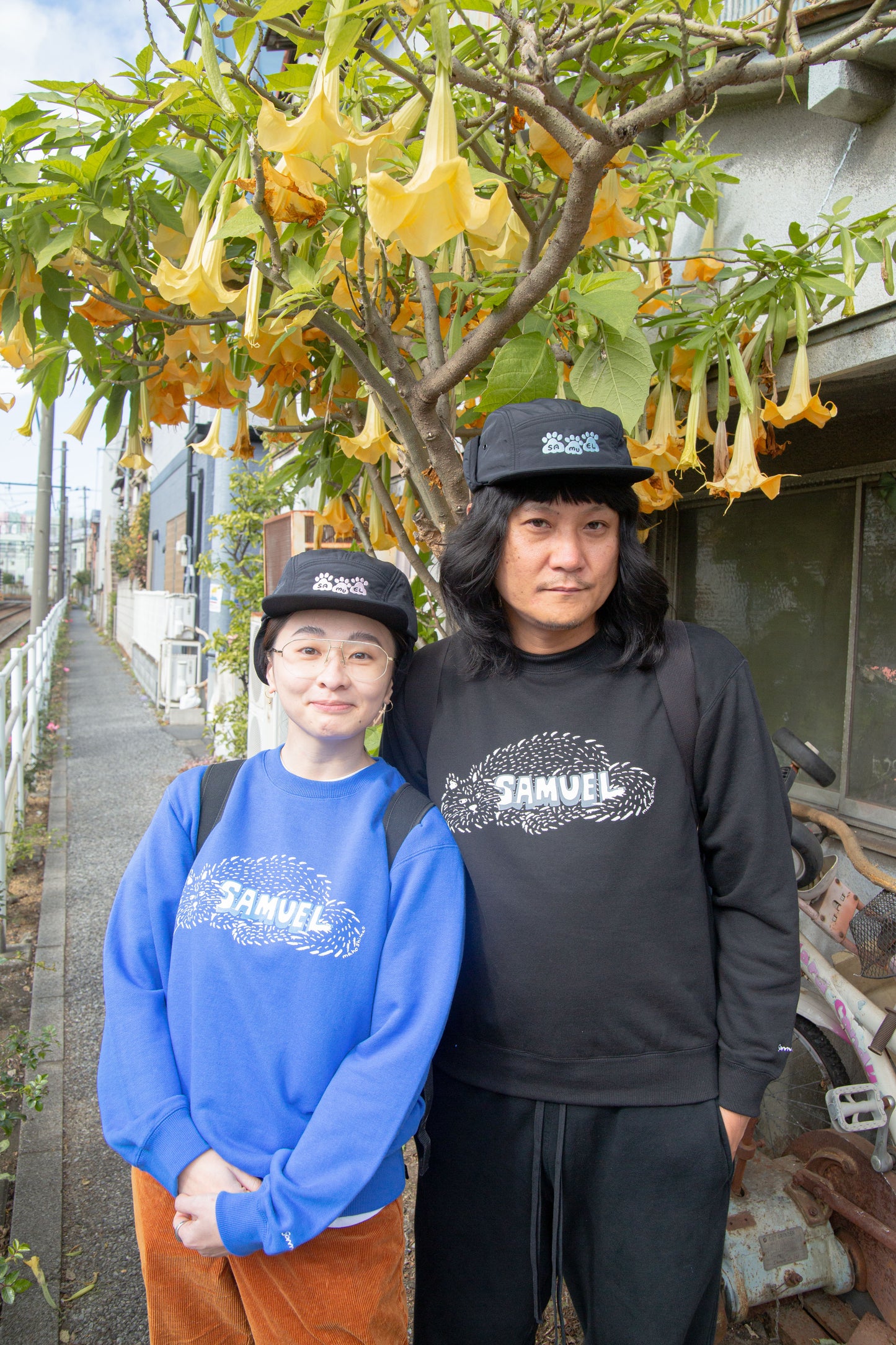SAMUEL × SHIMAO MAHO CAT LOGO CREWNECK SWEAT SHIRT