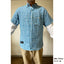 VINYL7 RECORDS VERMONT FLANNEL Fitted Short Sleeve Shirt / Blue