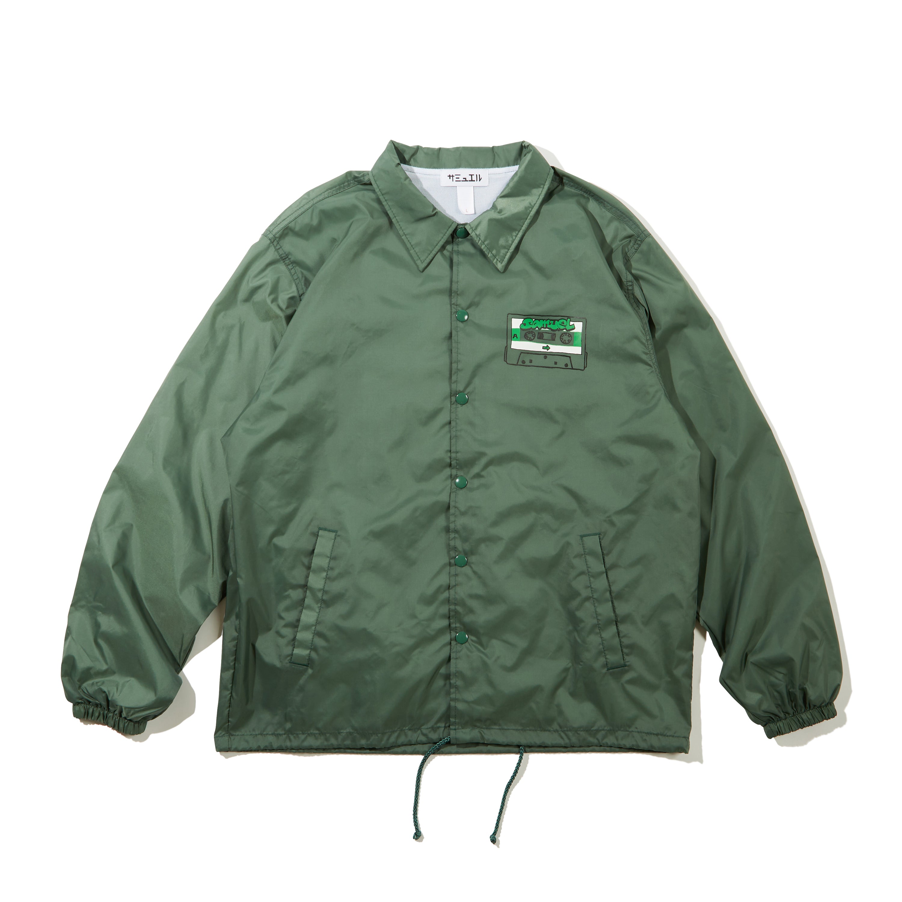 SAMUEL CASSETTE TAPE COACH JACKET / GREEN – SAMUEL STORE SAMUEL CASSETTE TAPE COACH JACKET / GREEN – SAMUEL STORE