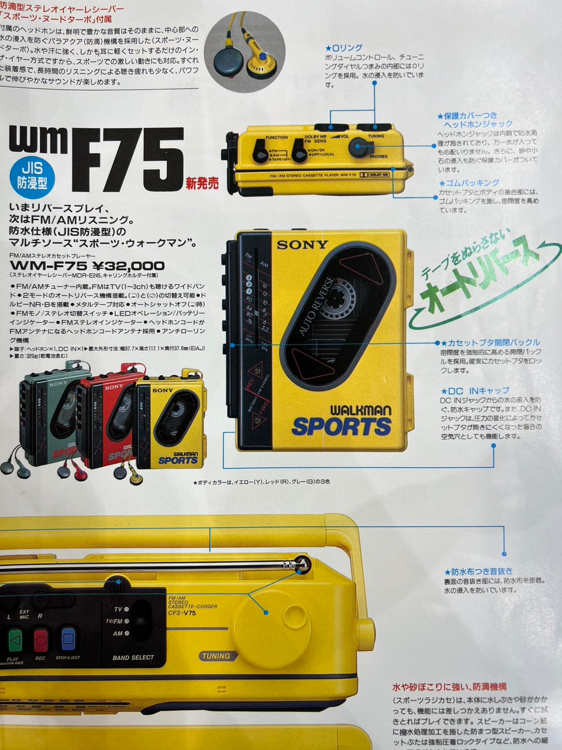 スタビリティ SONY SPORTS WM-F75 RED 国内仕様[メンテ可動品]