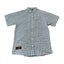 VINYL7 RECORDS VERMONT FLANNEL Fitted Short Sleeve Shirt / Blue