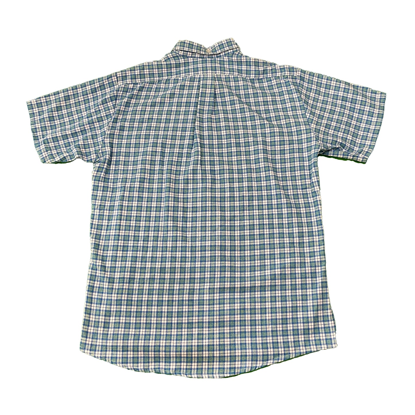 VINYL7 RECORDS VERMONT FLANNEL Fitted Short Sleeve Shirt / Blue